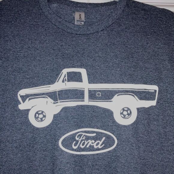 1972 FORD F250 Truck VINTAGE Gray and White T Shirt Mens Large - Picture 2 of 7